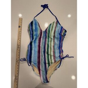 Swimsuits For All NWT DayDream Halter Striped One Peice Swim Suit‎ Size 16